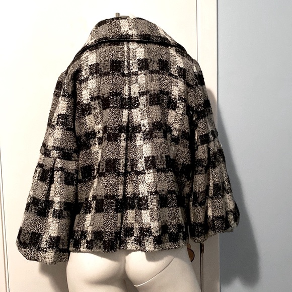 Grey, White, Black Tartan Print checkered coat - Picture 2 of 5